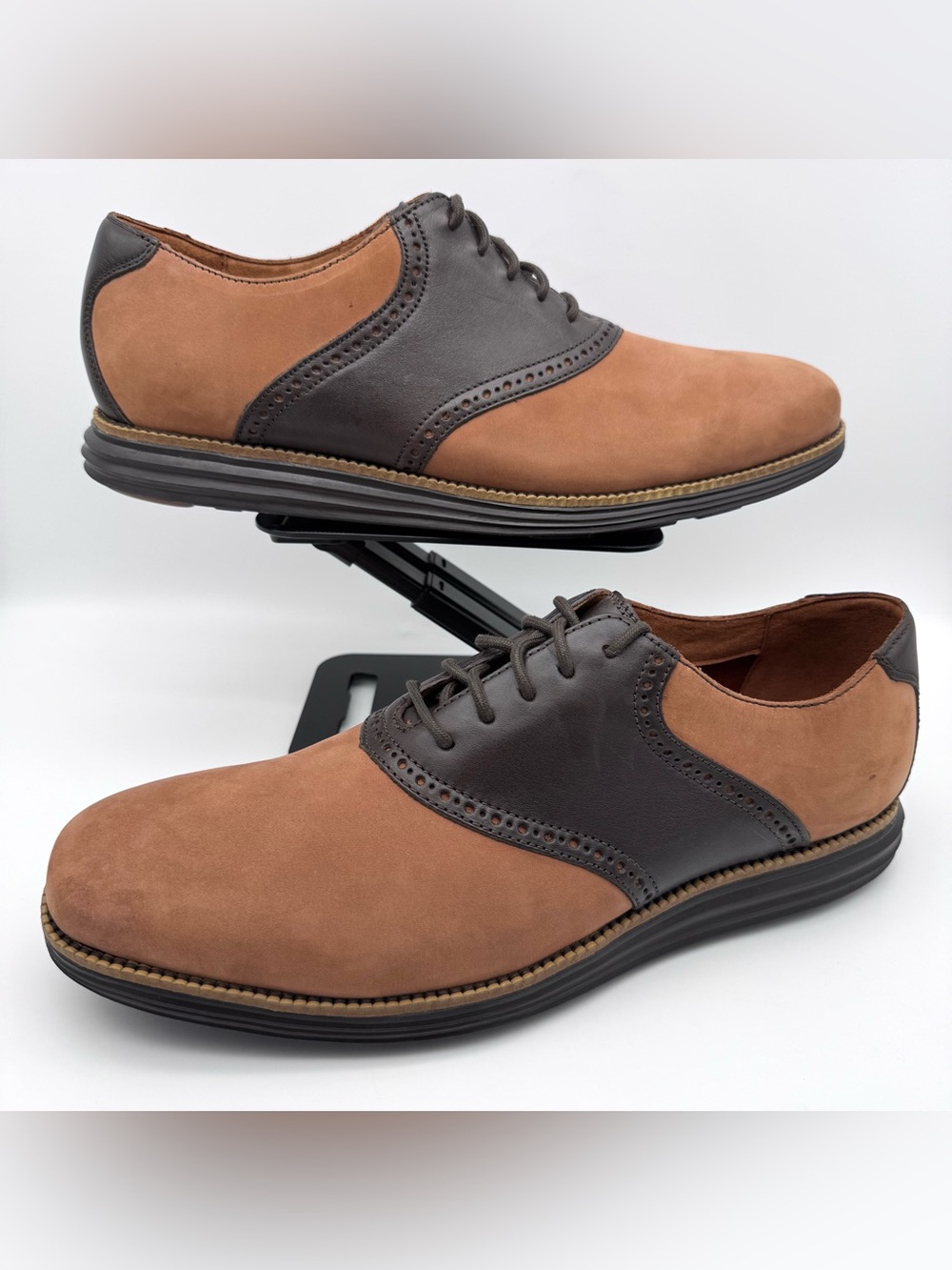 Cole Haan Original Grand Saddle Shoes Two-Tone Brown Leather Men’s 12 M NWOB